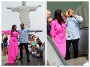 Pregnant Kim Kardashian and Kanye West in Brazil