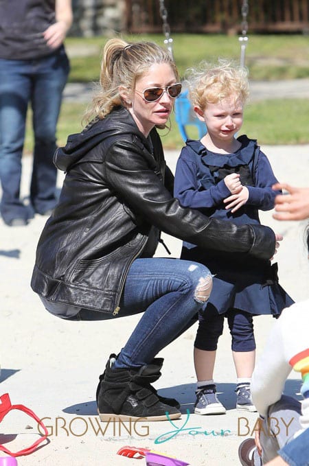 Rebecca Gayheart Takes Her Daughters Billie & Georgia To The Park