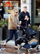 Sienna Miller takes her baby daughter Marlowe for a stroll around Soho in New York City