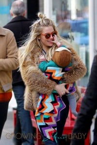 Sienna Miller takes her baby daughter Marlowe for a stroll around Soho in New York City