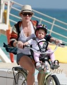 Pink Enjoys A Bicycle Ride With Her Family
