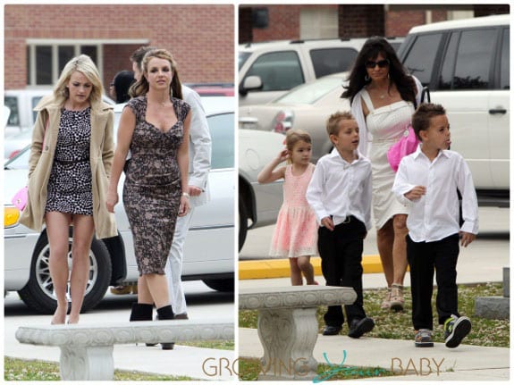 Britney and Jamie-lynn spears attend Easter Service with their kids in Louisiana