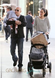 Bruce Willis, wife Emma Heming and daughter Mabel out to lunch in LA