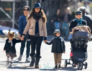 Camila Avles Takes Her Kids For A Stroll