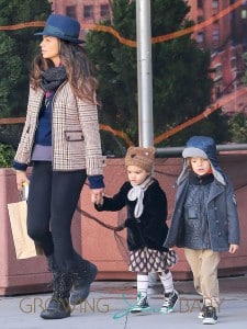 Camila Avles Takes Her Kids For A Stroll