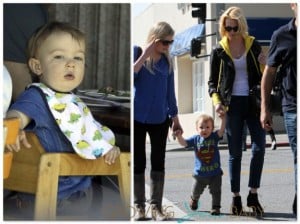 January Jones and her son Xander out for lunch in LA