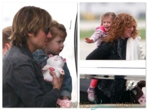 Keith Urban Flys Private with his daughters Faith and Sunday Rose