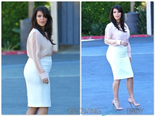 Pregnant Kim Kardashian out in LA