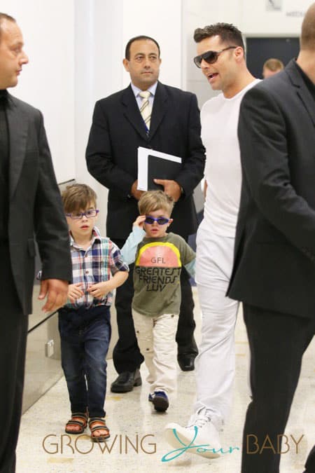 Ricky Martin and his kids arrive in Sydney, Australia