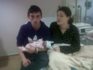 Sonia Banks and Allan Stanley with their baby Phoebe