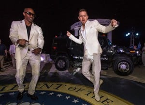 Channing Tatum and Jamie Foxx at photocall for White house down