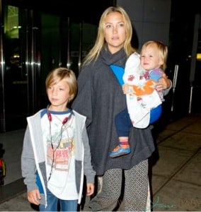 Kate Hudson at JFK with her sons Ryder & Bingham