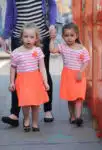 Sarah Jessica Parker's twins Tabitha and Loretta Broderick seen out and about in the West Village in New York