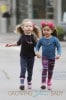 Matthew Broderick walking his twin daughters Tabitha and Marion to school in New York City