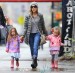 Sarah Jessica Parker takes her colorful twin daughters to school in NYC