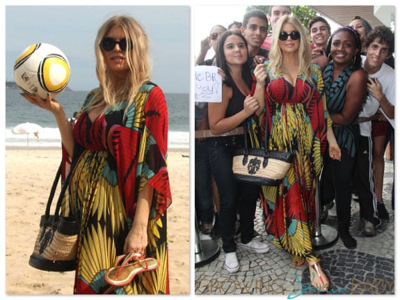 Pregnant Fergie on the beach in Rio De Janerio