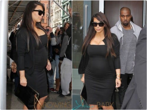 Pregnant Kim Kardashian out in NYC with Kanye West