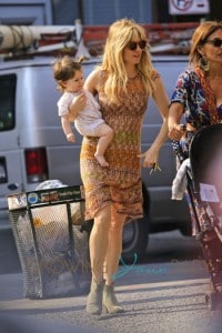 Sienna Miller, dressed up in her own boho chic style, takes baby girl Marlowe Sturridge to a playdate in New York City