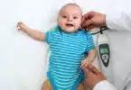 Newborn hearing screening and diagnosis at the hospital.