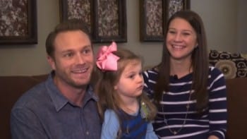 Danielle and Adam Busby with their 3-year-old daughter Blayke