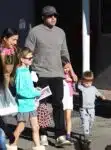 Ben Affleck at the farmer's market with kids Violet, Seraphina and Sam