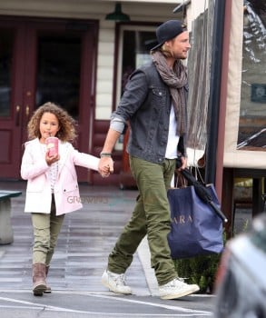 Gabriel Aubry and daughter Nahla seen after lunch at Short Order in Los Angeles