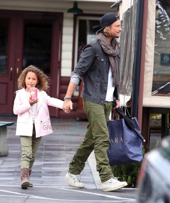 Gabriel Aubry and daughter Nahla seen after lunch at Short Order in Los Angeles