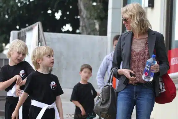 Naomi Watts picks up her sons Sammy and Sasha at Karate