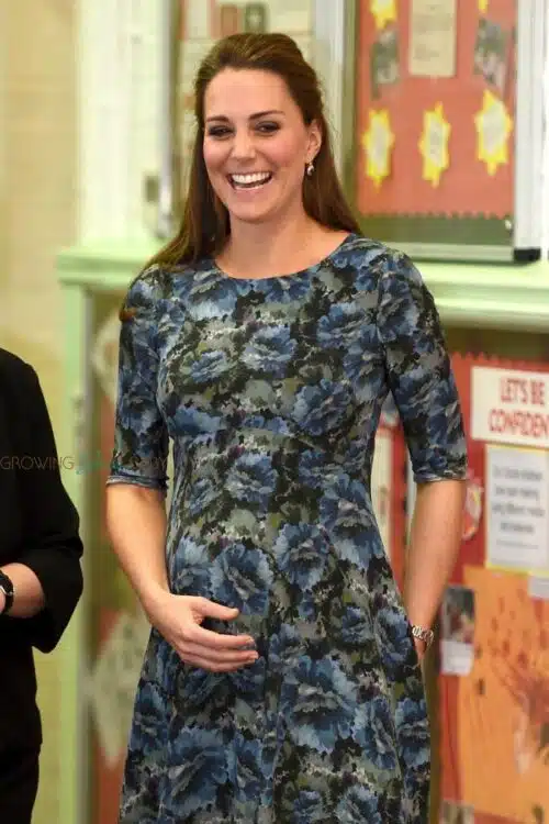 Pregnant Kate Middleton is all smiles spending time with the children while visiting Cape Hill Children's Centre in Smethwick, London