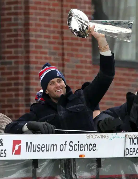 Tom Shares The Lombardi Trophy With His Son Benjamin