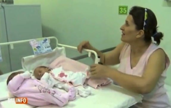 romanian twins born 7 weeks apart