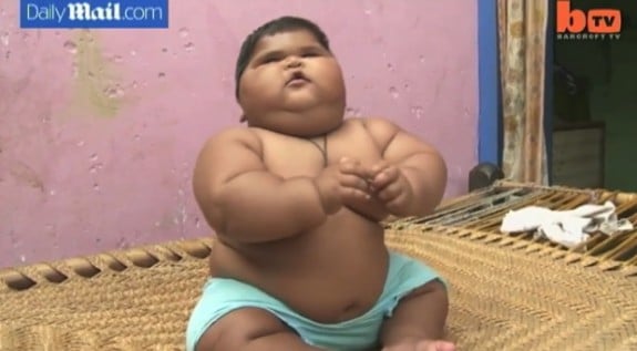 10-month-old Aliya Saleem weighs 40lbs