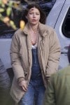 A very pregnant Jessica Biel on the set of her new movie The Devil and The Deep Blue Sea