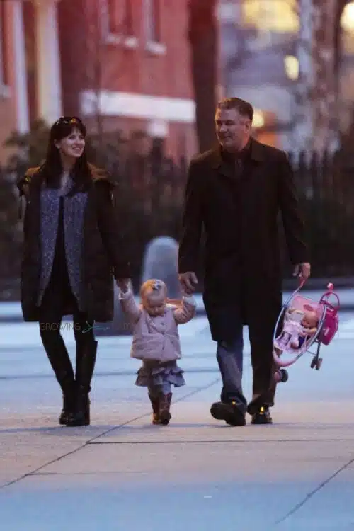 Alec Baldwin and Hilaria take baby Carmen to Washington Square Park