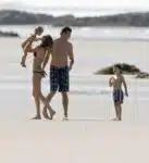 Gisele Bundchen and Tom Brady take a stroll on the beach in Costa Rica with their kids Ben and Vivian