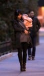 Hilaria Baldwin with daughter Carmen in Washington Square Park