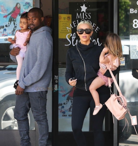 Kanye West and Kim Kardashian leave a dance class with daughter North and niece Penelope