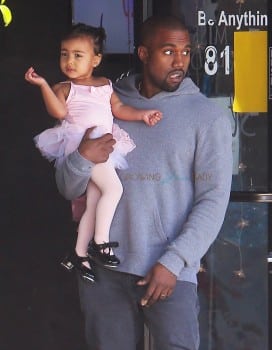 Kanye West leaves a dance class with daughter North