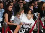 Kyla Weber Vaughn with kids Lochlyn Vernon at husband Vince's  Hands and Footprints Ceremony in Hollywood
