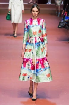 MFW Autumn:Winter 2015 - Dolce & Gabbana - Viva La Mamma - Childs drawing dress