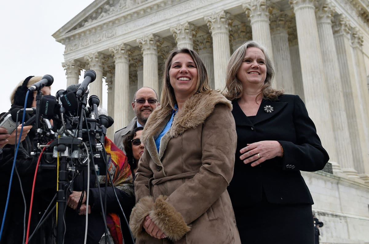 PeggyYoung in front of the Supreme Court in December 2014