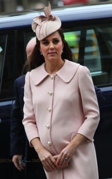 Pregnant Duchess of Cambridge Kate Middleton arrives at the annual Commonwealth Observance