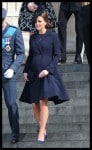 Pregnant Duchess of Cambridge Kate Middleton attends  a Service of Commemoration London