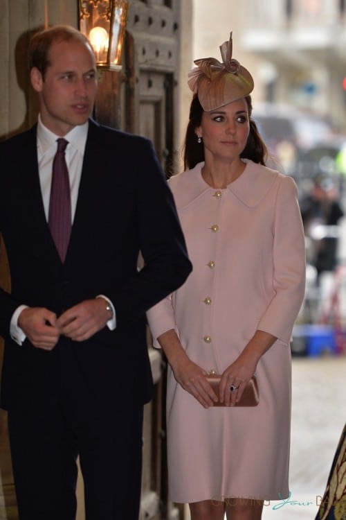 Pregnant Duchess of Cambridge Kate Middleton with Prince William at the annual Commonwealth Observance