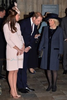 Pregnant Duchess of Cambridge Kate Middleton with Prince William at the annual Commonwealth Observance 2