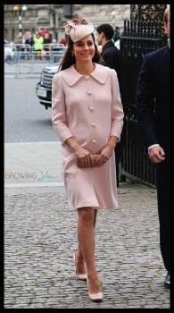 Pregnant Duchess of Cambridge arrives at the annual Commonwealth Observance