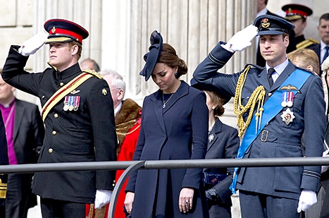 Prince William and Harry, with Kate Middleton at the Afghanistan Service of Commemoration