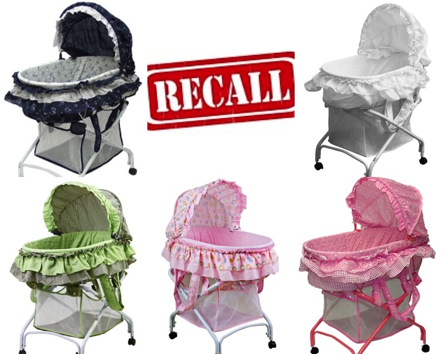 RECALL- 13,000  Dream on Me 2-in-1 Bassinet to Cradle Due to Fall and Suffocation Hazards