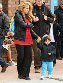 Shakira picks up her son Milan from school
