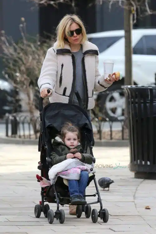 Sienna Miller strolls with her daughter Marlowe Sturridge